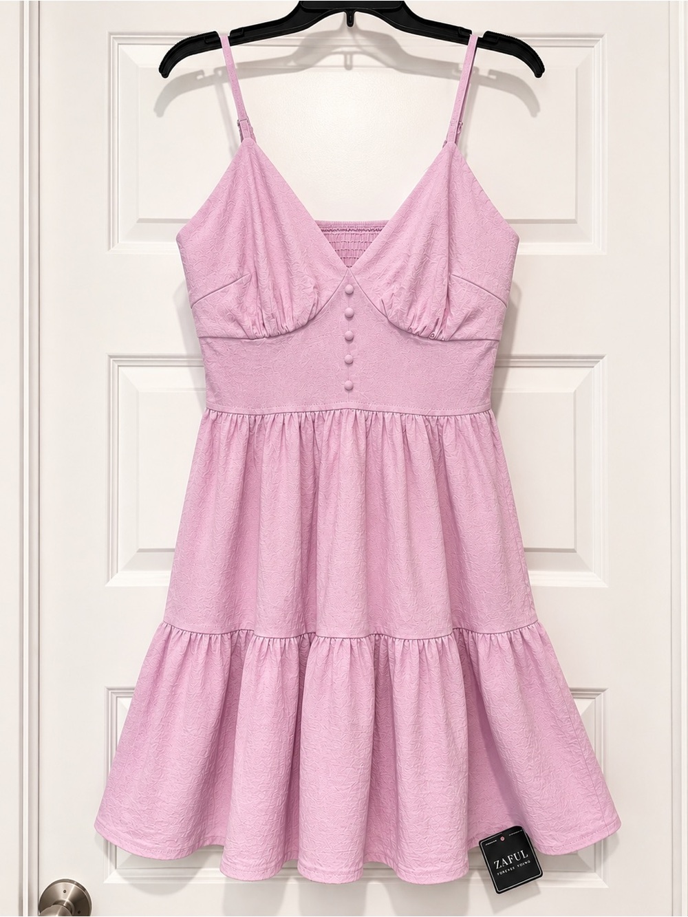 Zaful Lilac Spaghetti-Strap Tiered Sundress